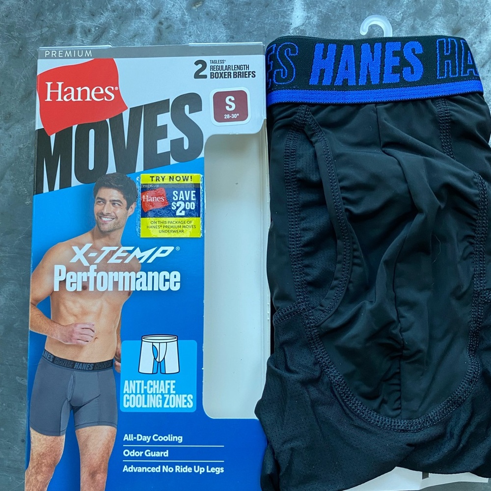 Hanes Black X-Temp Moves Boxer Briefs-small
